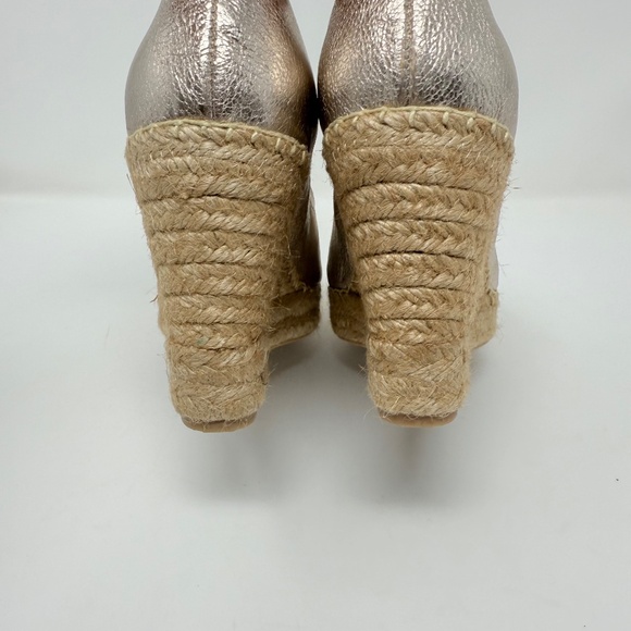 New Penelope Chilvers Scoop Leather Espadrille In Champagne Sz 38 - Picture 10 of 13